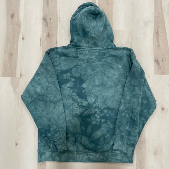 The Mountain Unisex Medium Wolf Spirit Hooded Sweatshirt Tie Dye Teal Hoodie - Picture 11 of 16